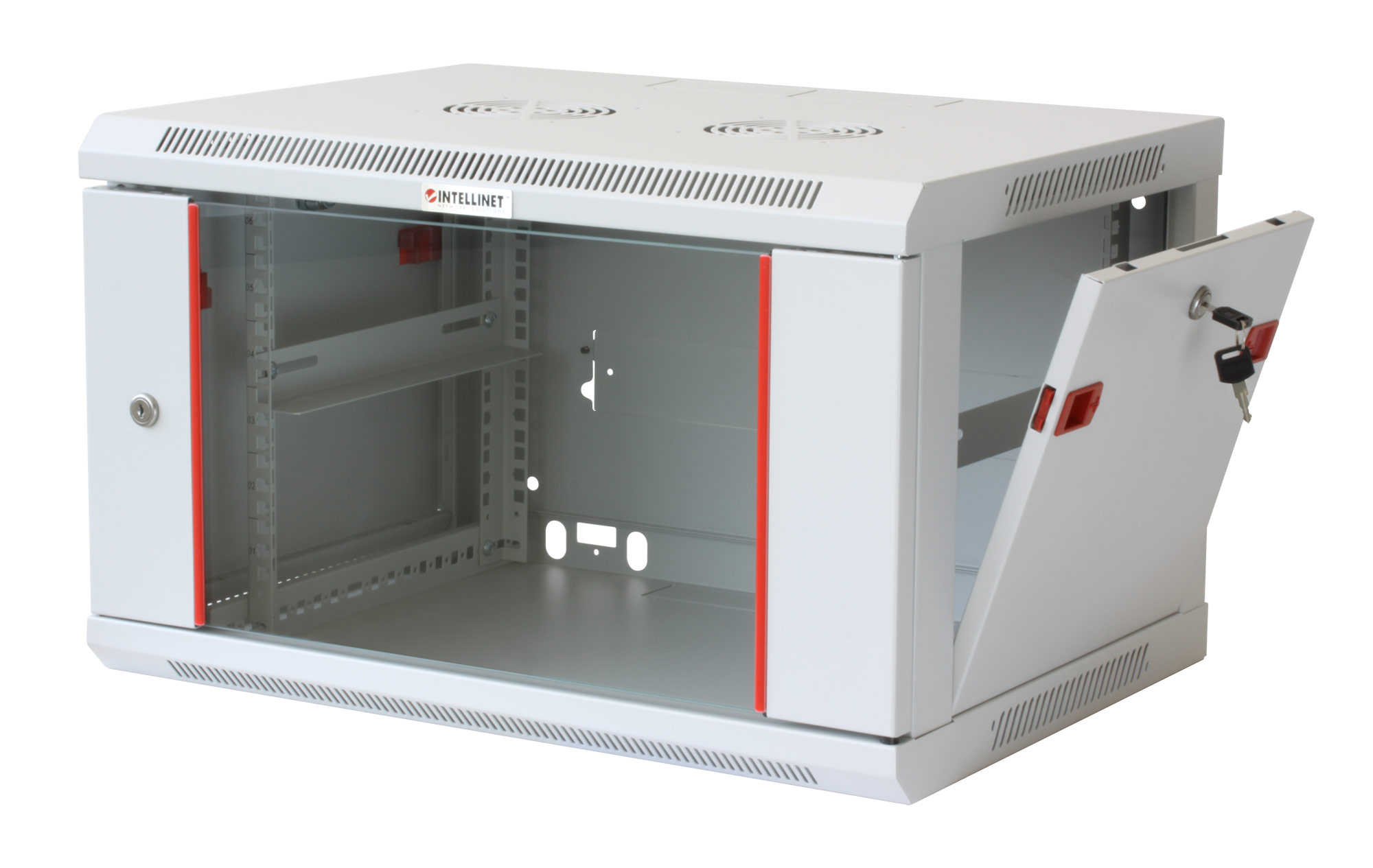 Armadio Rack 19'' a muro 9 unità sezione unica prof. 450 Grigio INTELLINET