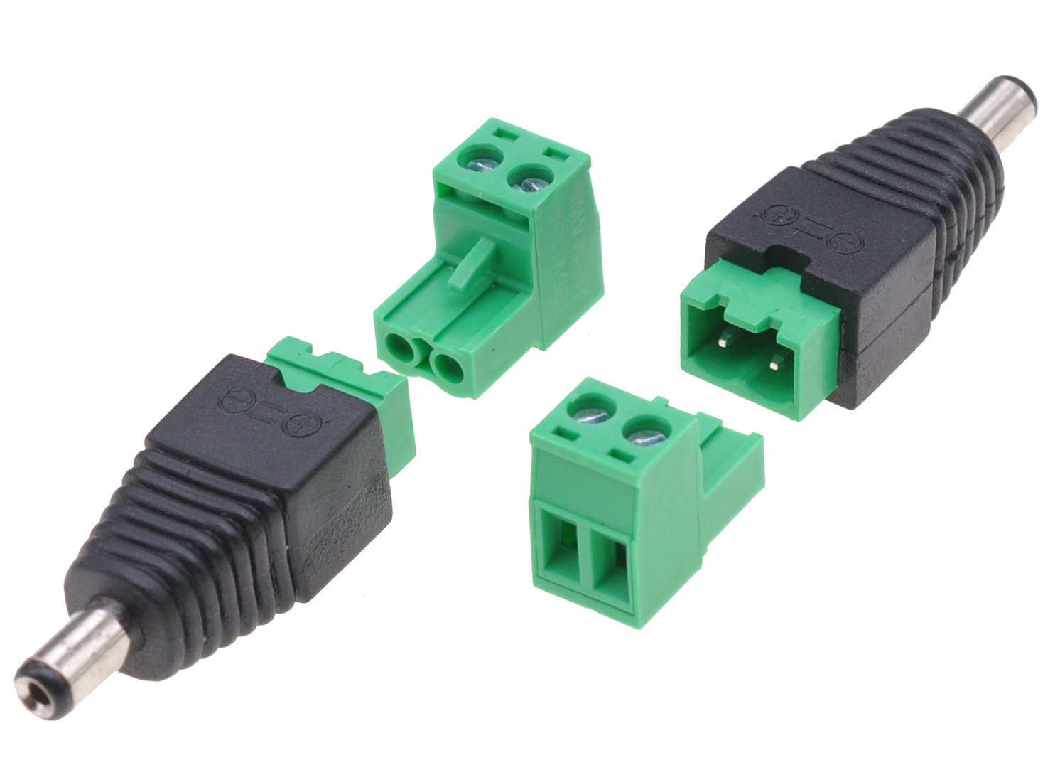 Adattatore Plug DC 2.5x5.5 mm Maschio Terminal Block 2 pin TECHLY
