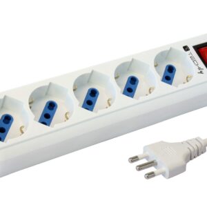 Multipresa 5 Posti Italiana Bipasso / Schuko Cavo 5m TECHLY