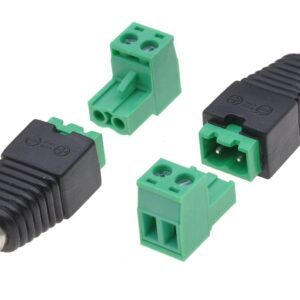 Adattatore Connettore Plug DC 2.5x5.5 mm Femmina Terminal Block 2 pin TECHLY