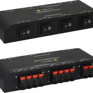 Commutatore Audio per Casse Acustiche 4 vie con Terminali a Pressione TECHLY