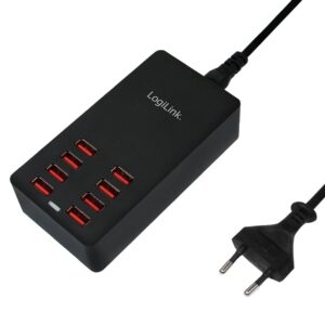 Caricatore da Tavolo a 8 porte USB 44W Nero LOGILINK