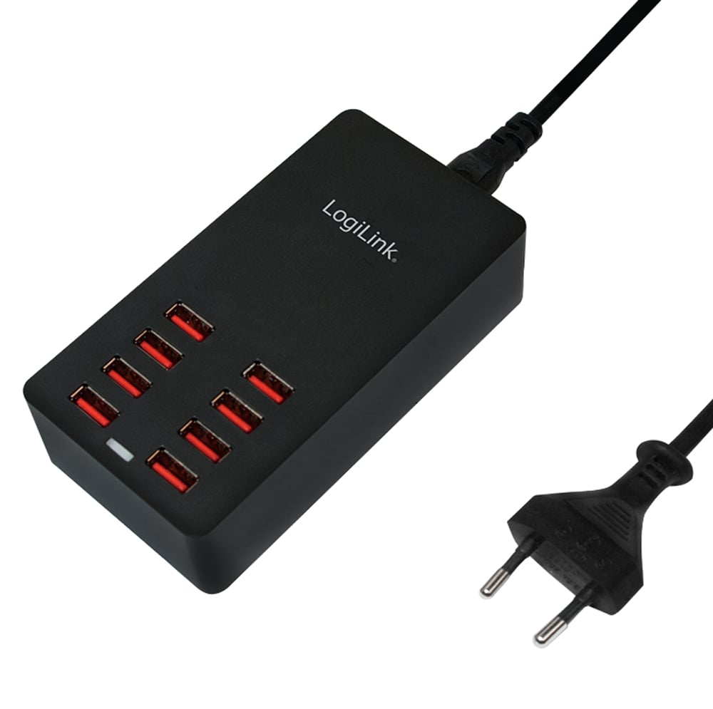 Caricatore da Tavolo a 8 porte USB 44W Nero LOGILINK