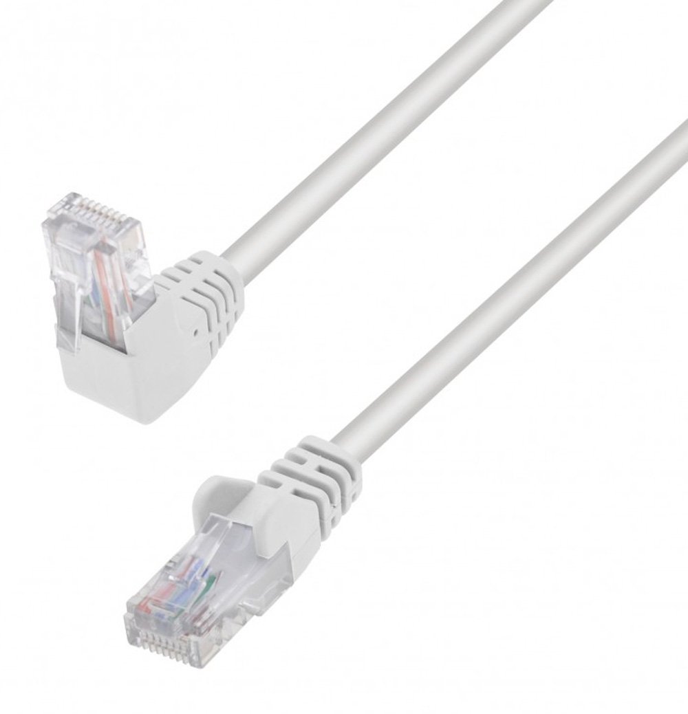 Cavo di Rete Patch Connettore Angolato 90° CCA Cat. 5E UTP 10m Bianco TECHLY PROFESSIONAL