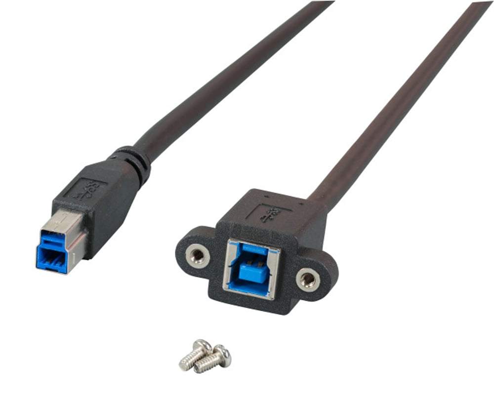 Cavo Prolunga USB 3.0 SuperSpeed B/B M/F da Pannello 1,8m Nero OEM