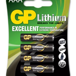 Blister 4 Batterie Litio Mini Stilo AAA 1,5V/24LF Longest Lasting GP BATTERIES