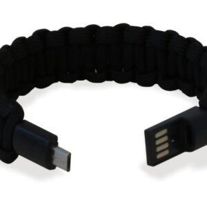 Bracciale Paracord con Micro USB Nero MANHATTAN