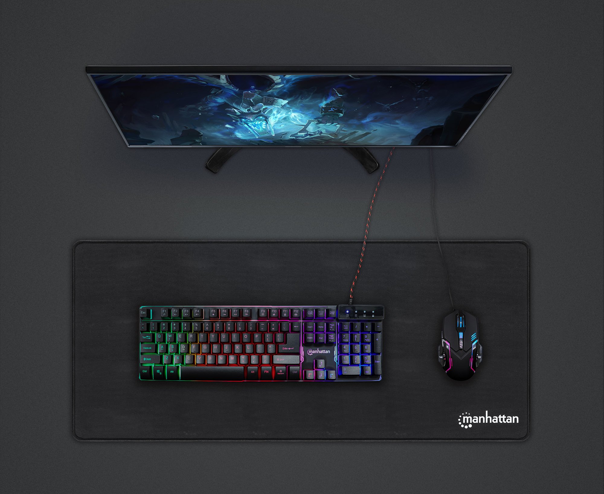 Tappetino Mouse Gaming XXL Standard Nero MANHATTAN
