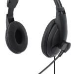Cuffia stereo USB con Microfono Flessibile MANHATTAN