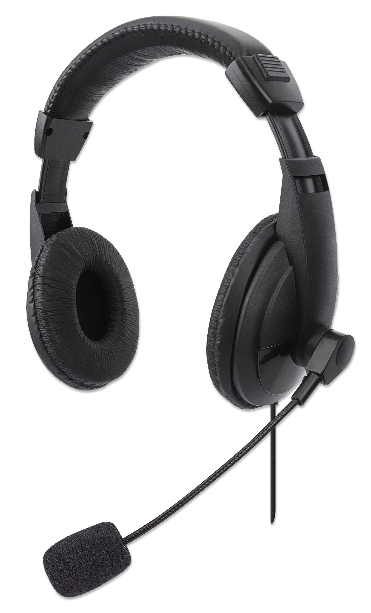 Cuffia stereo USB con Microfono Flessibile MANHATTAN