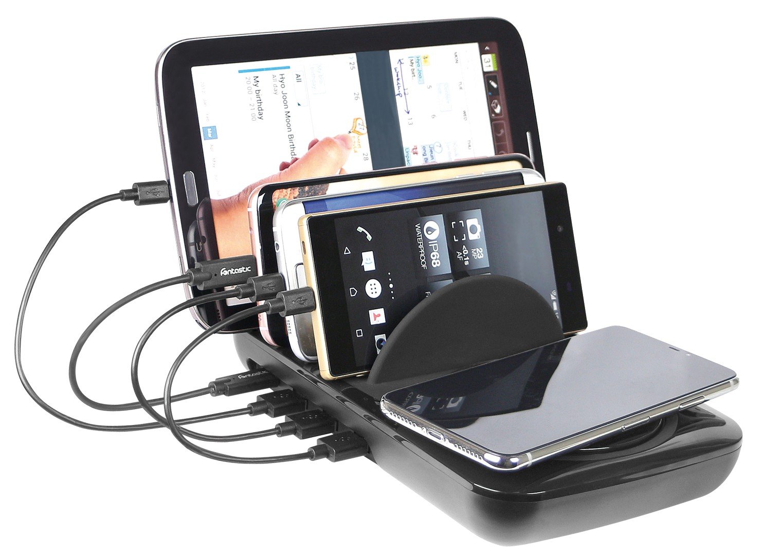 Docking Station USB 5 posti con Caricabatterie Wireless Removibile FONTASTIC