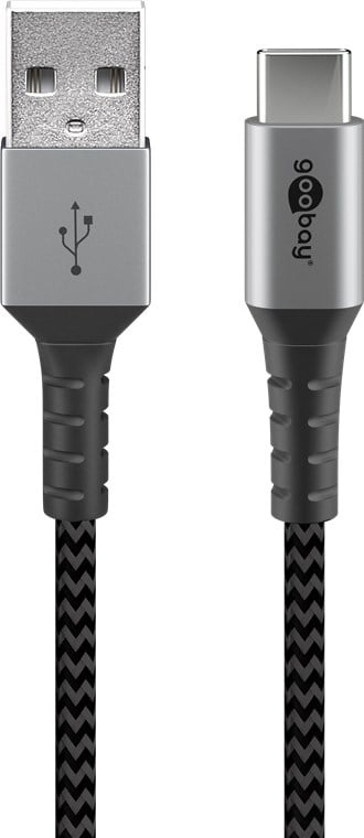 Cavo USB-C&trade; a USB A Connettori in Metallo e Rivestimento Tessuto 0,5m GOOBAY