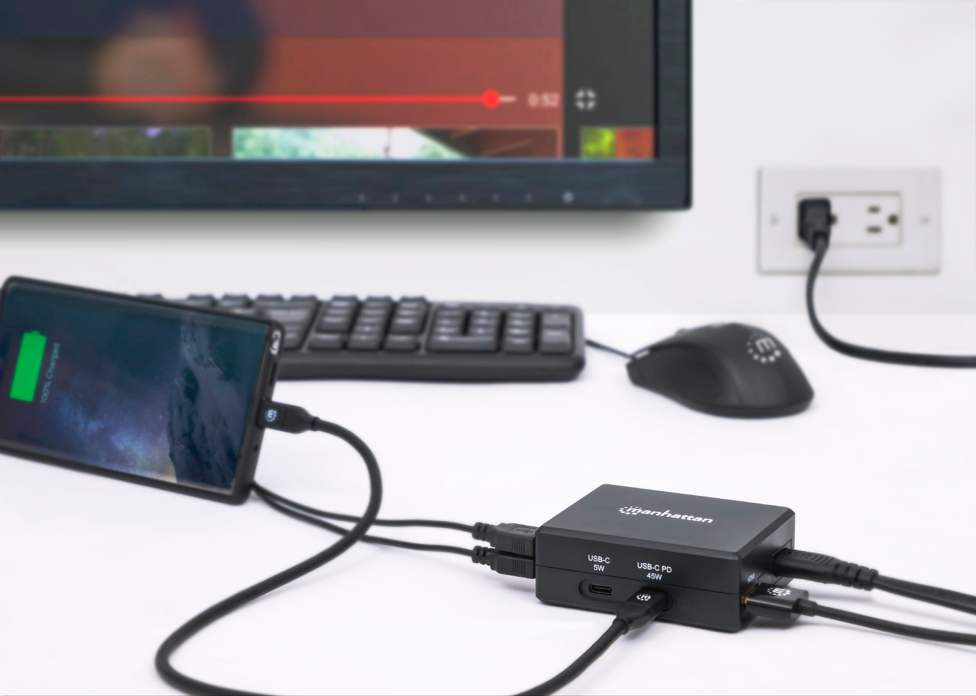 Hub USB-C™ con funzione di ricarica Power Delivery 45W MANHATTAN
