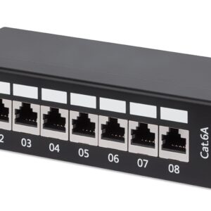 Pannello Patch 8 Posti Cat6A Schermato da Scrivania Nero INTELLINET