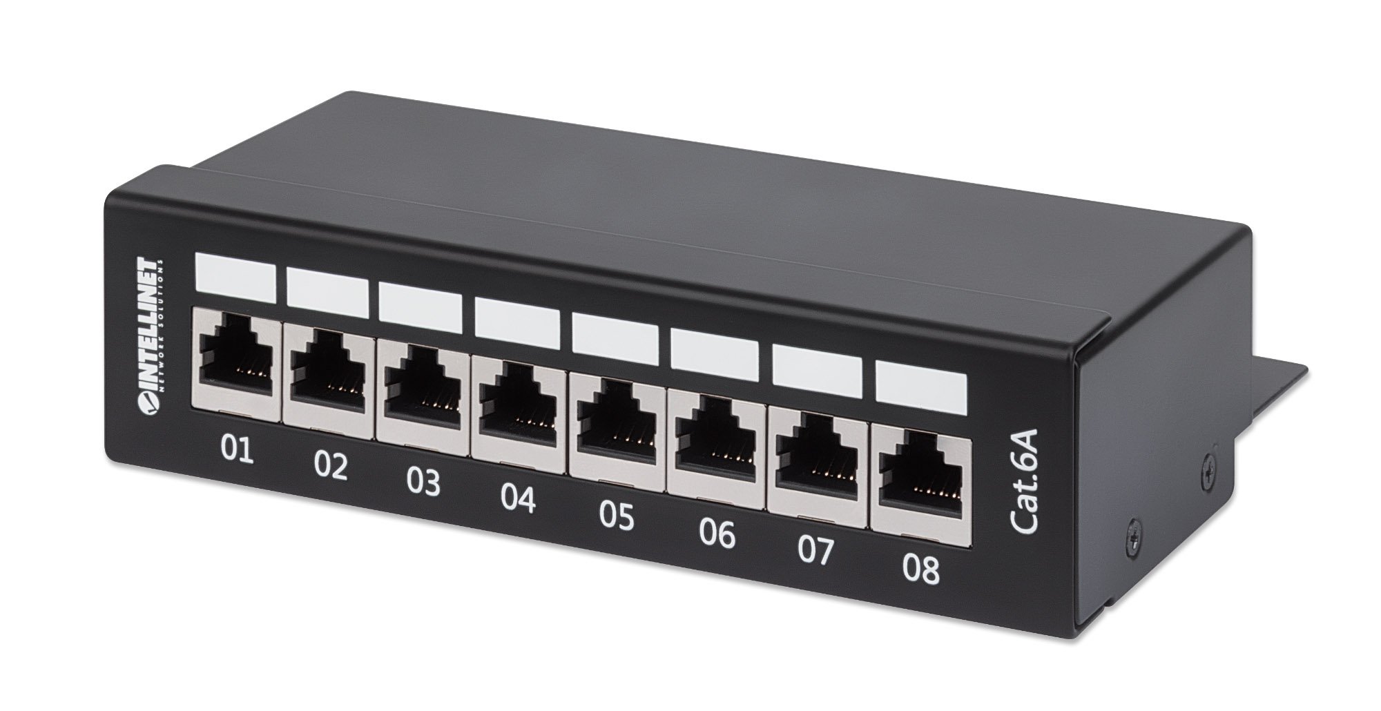 Pannello Patch 8 Posti Cat6A Schermato da Scrivania Nero INTELLINET
