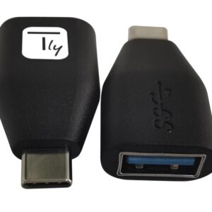Adattatore Convertitore USB-C&trade; Maschio a USB-A Femmina OTG Nero TECHLY