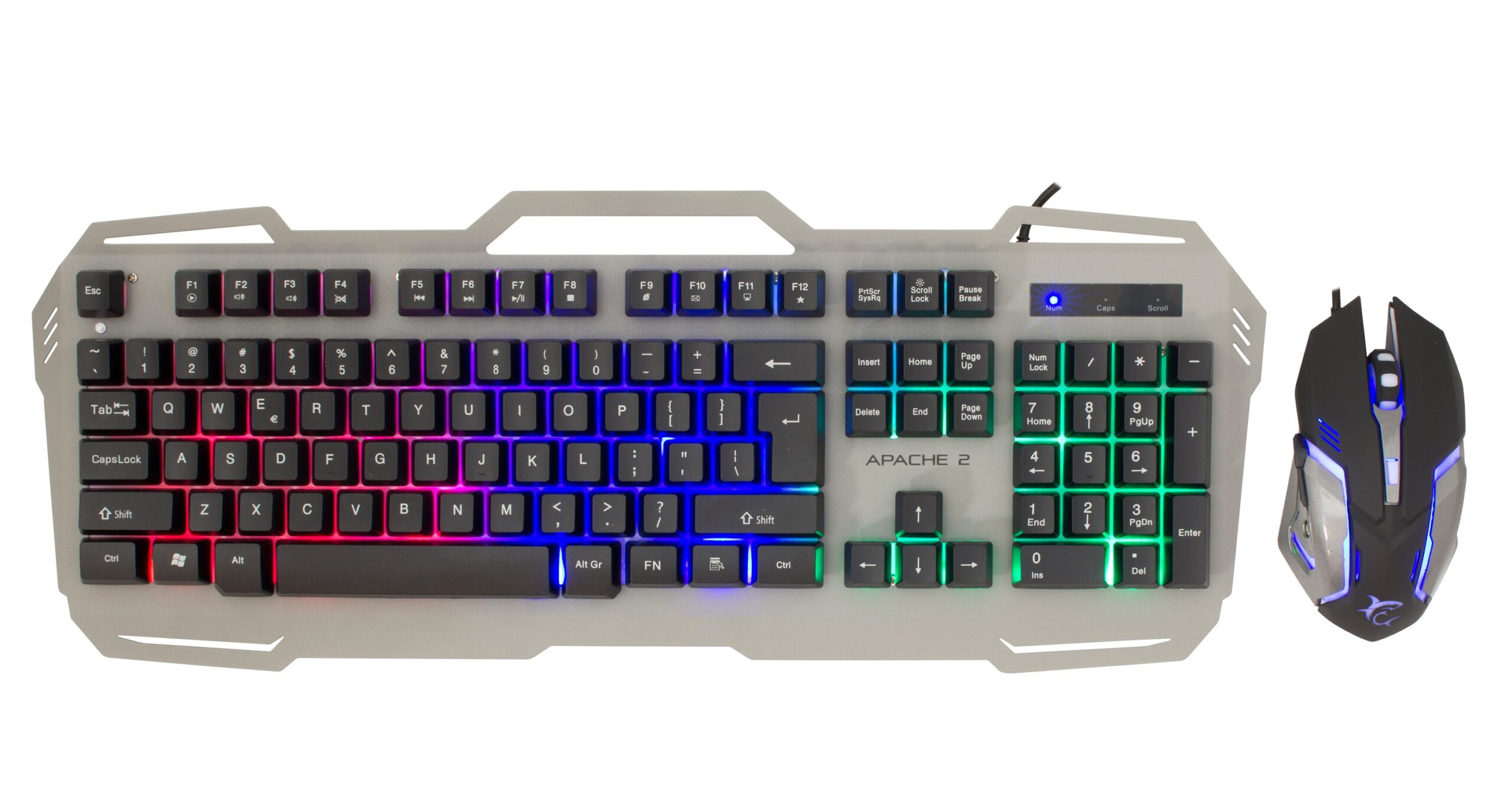 Kit Gaming combo Mouse e Tastiera APACHE 2 WHITE SHARK