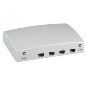 Scatola di connessione indoor FTTH per 4 fibre, 4 adattatori, IP20 OEM