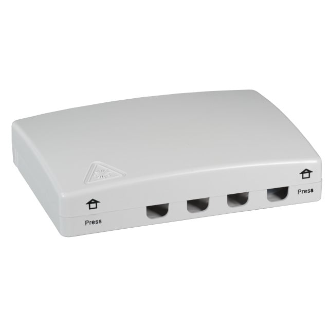 Scatola di connessione indoor FTTH per 4 fibre, 4 adattatori, IP20 OEM