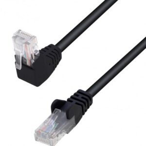 Cavo di Rete Patch Connettore Angolato 90&deg; CCA Cat. 5E UTP 2m Nero TECHLY PROFESSIONAL