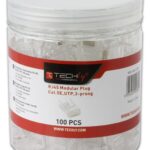 Confezione 100 Plug RJ45 UTP per Cavo Rigido Cat.5E TECHLY PROFESSIONAL