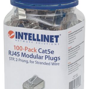 Confezione da 100 Plug Modulari RJ45 Cat.5e STP INTELLINET