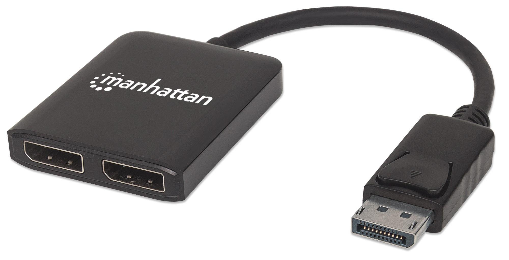 Splitter Hub DisplayPort a 2 Monitor DisplayPort MST 4K@30Hz video UHD MANHATTAN