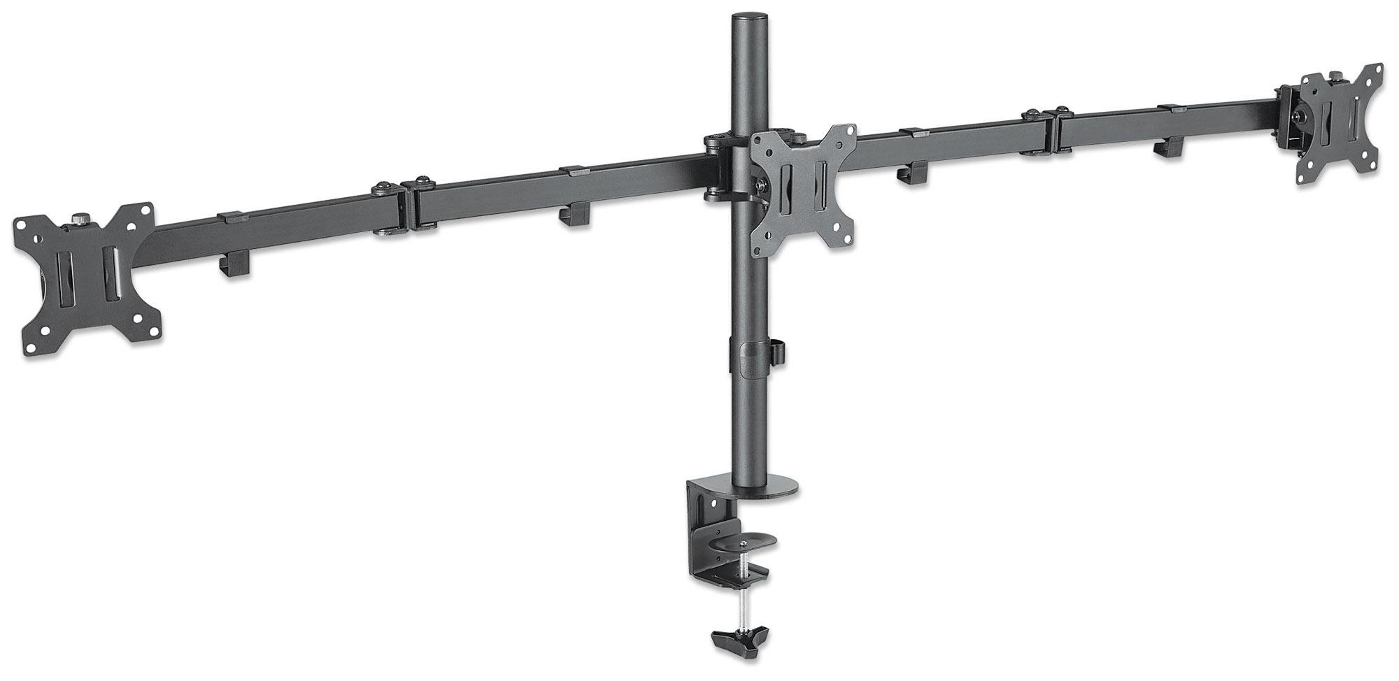 Supporto da Scrivania per 3 Monitor 13-27'' con Morsetto MANHATTAN