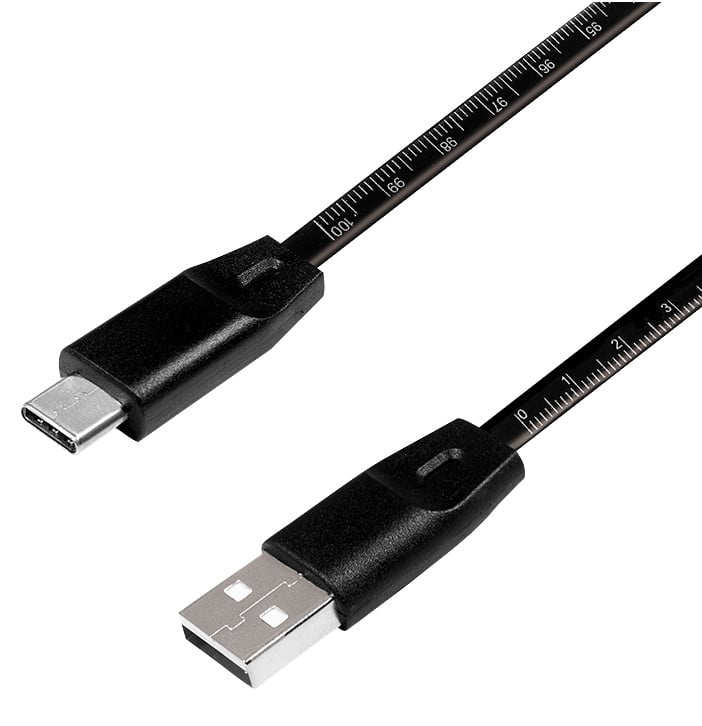 Cavo SuperSpeed USB-C™ Maschio/USB-A Maschio con Misuratore 1m Nero LOGILINK