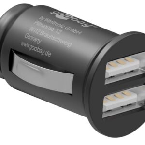Caricatore Compatto da Auto 2 porte USB max.15.5W/3.1A Nero GOOBAY