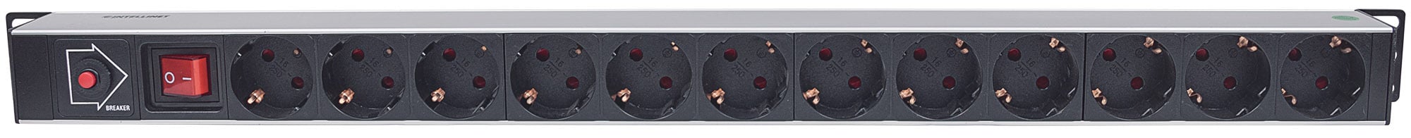 Multipresa Verticale per Rack 12 Posti Spina Schuko Angolata INTELLINET