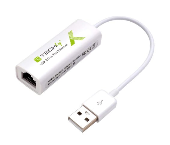 Convertitore da USB2.0 a Fast Ethernet 10/100 Mbps TECHLY