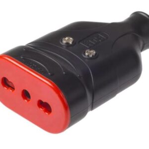 Presa Mobile in Gomma 10/16A 2P+T 250V Nero ROSI