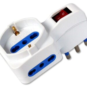 Adattatore con 2 Prese Bipasso e 1 Bipasso/Schuko con Spina 16A TECHLY