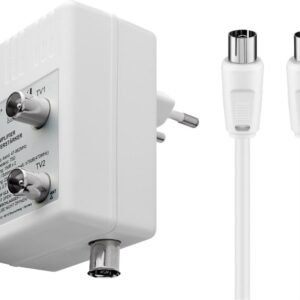 Amplificatore per Antenna Due Dispositivi (DVB-T / DVB-T2 / DVB-C) con Cavo GOOBAY