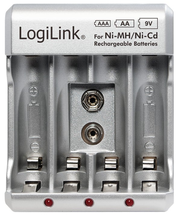 Caricabatterie per AA / AAA / 9V Ni-MH / Ni-Cd LOGILINK