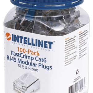 Confezione 100 Plug modulari RJ45 passanti Cat6 FastCrimp INTELLINET
