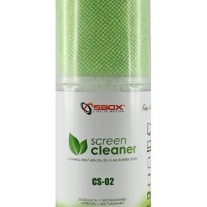 Spray di Pulizia per Monitor LCD con Panno in Microfibra Verde SBOX