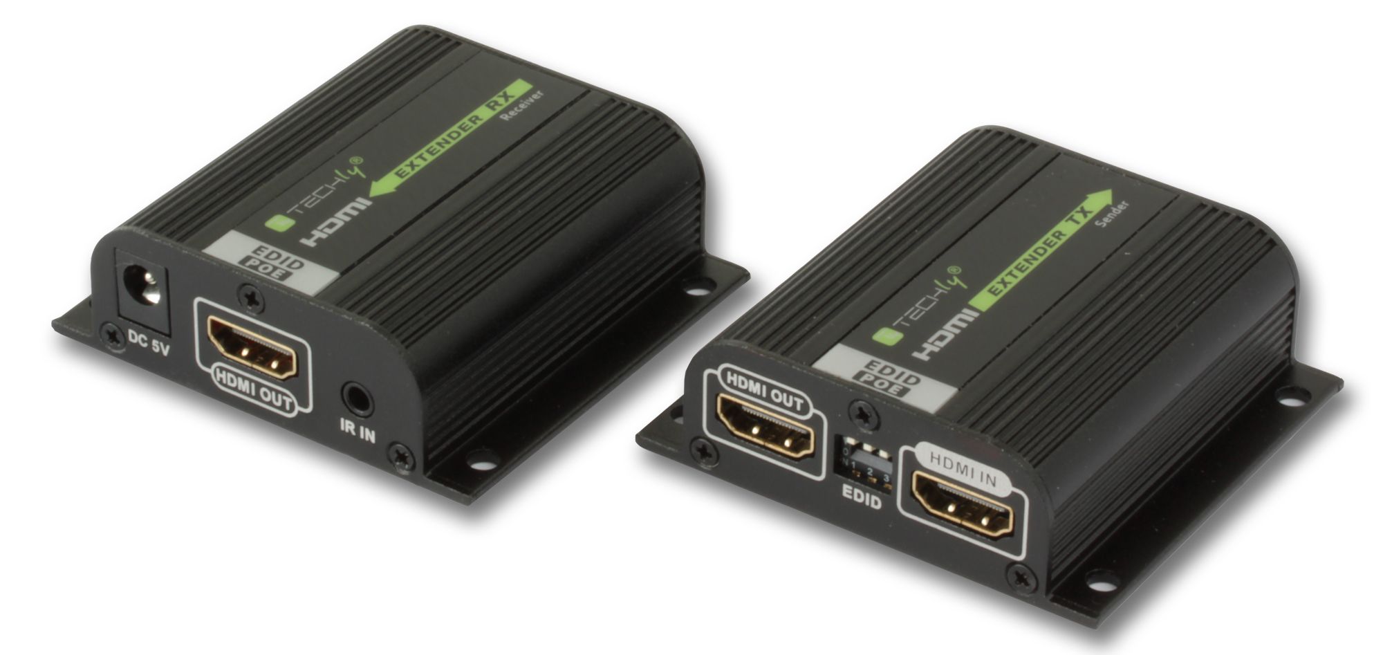 Amplificatore Extender HDMI Full HD 3D POE su cavo Cat.6/6A/7 40m con EDID ed IR TECHLY - immagine 2