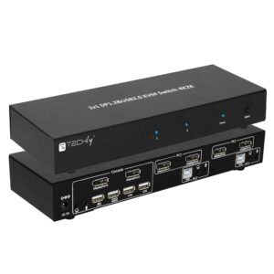 Switch KVM 2 porte DisplayPort1.2 per doppio Monitor TECHLY