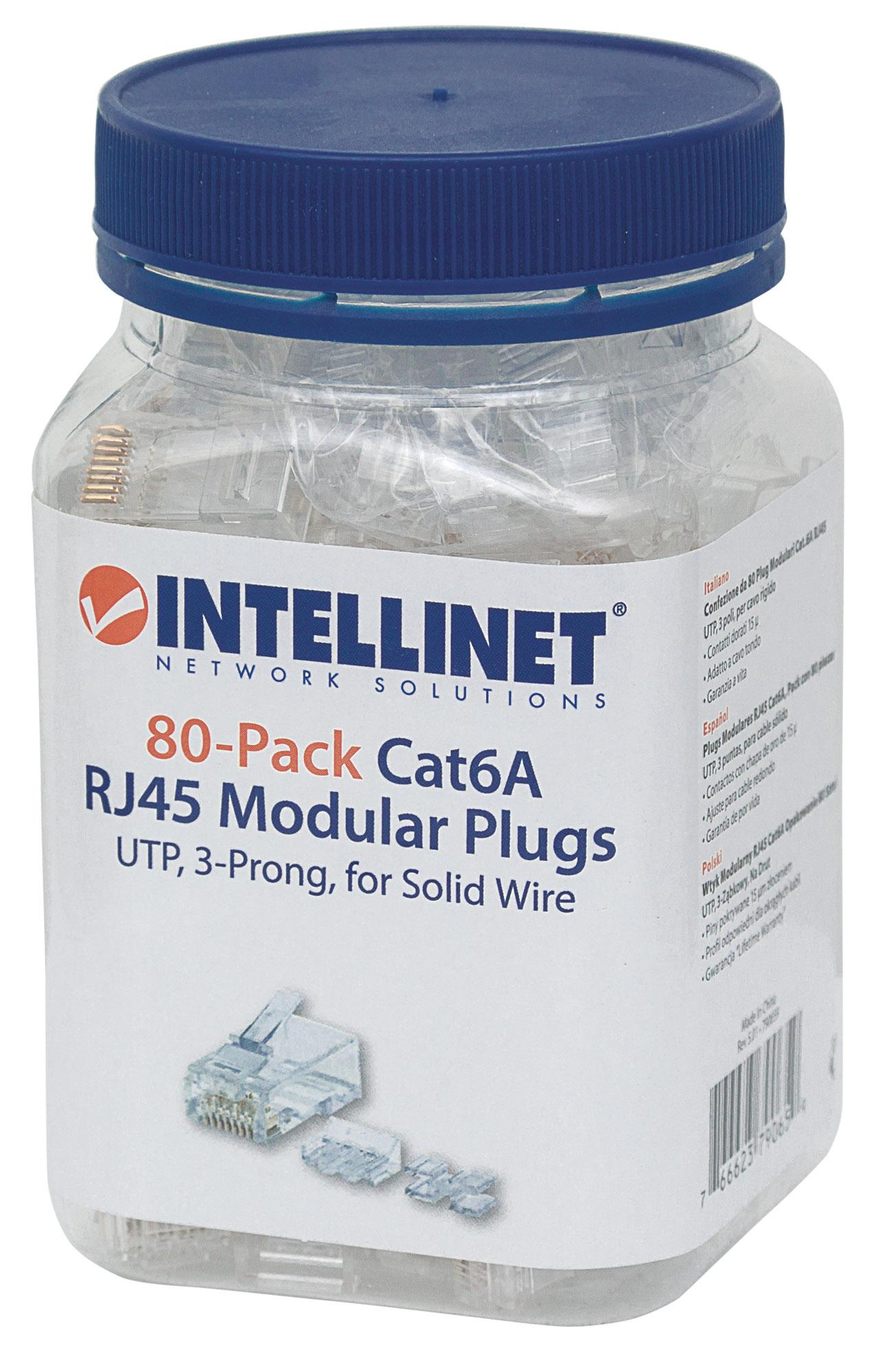 Confezione da 80 Plug Modulari Cat.6A RJ45 UTP INTELLINET