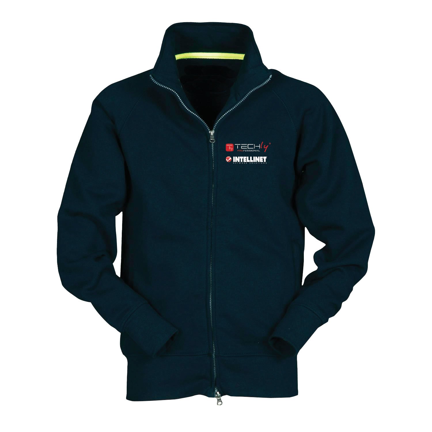 Felpa da uomo Nera taglia L con loghi Techly Professional e Intellinet TECHLY
