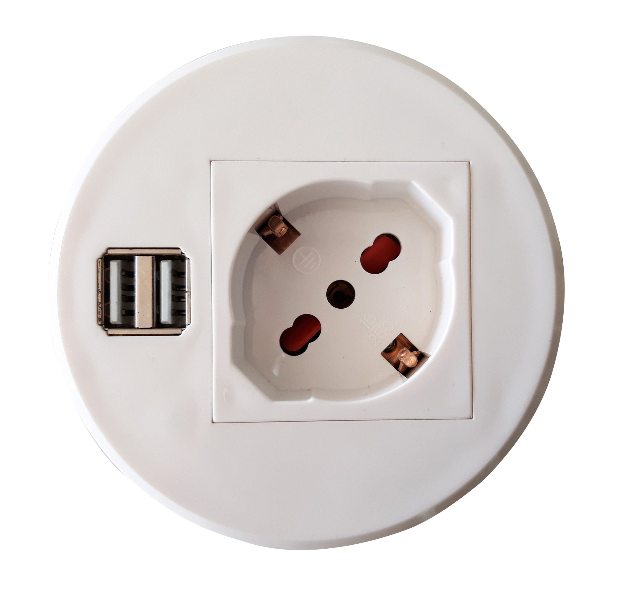 Presa da Scrivania ad Incasso con 2 Prese USB TECHLY