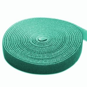 Rotolo di Feltro Adesivo Gestione cavi Lunghezza 4m Larghezza 16mm Verde TECHLY