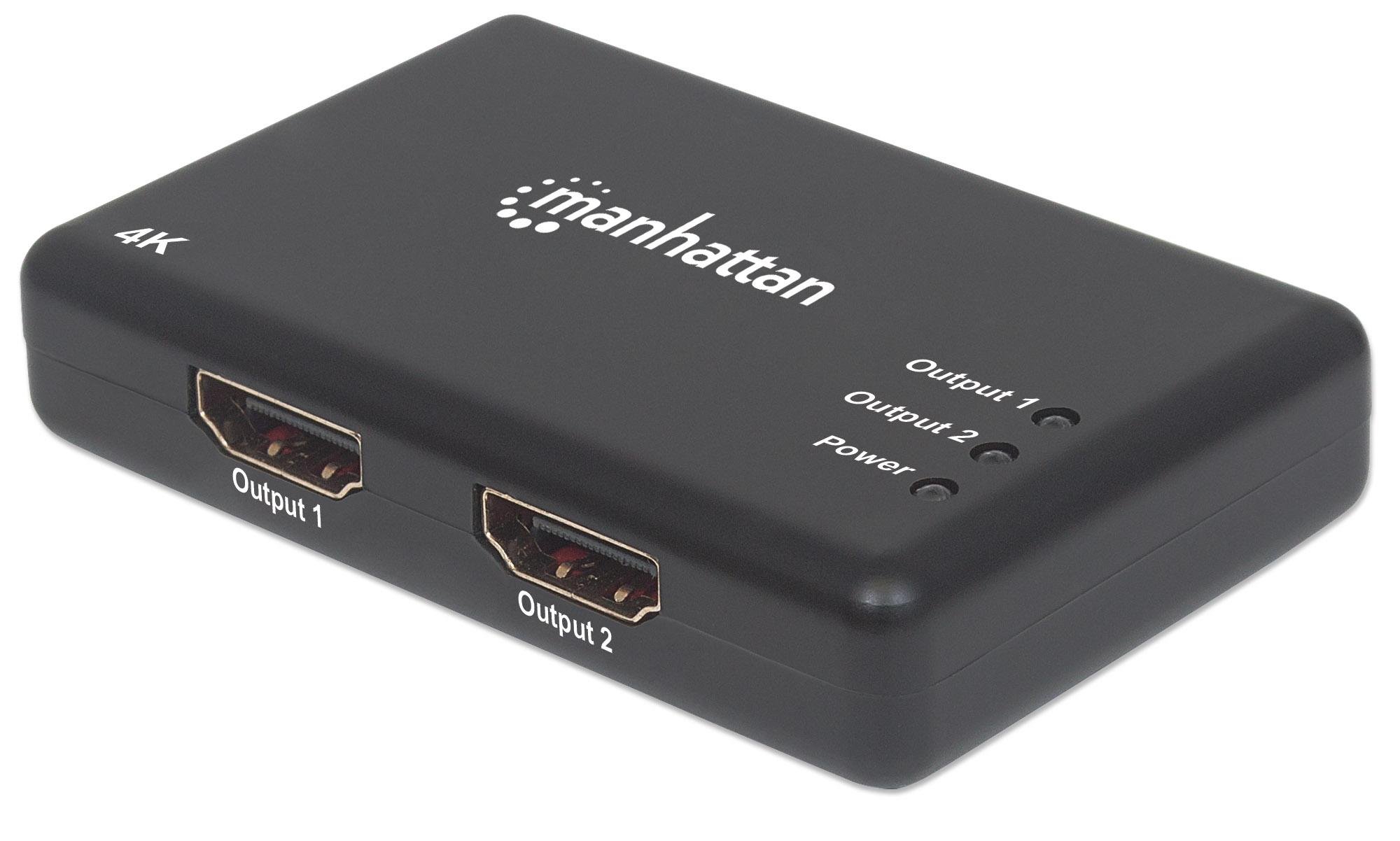 Splitter HDMI 4K UHD 3D con LED 2 vie MANHATTAN