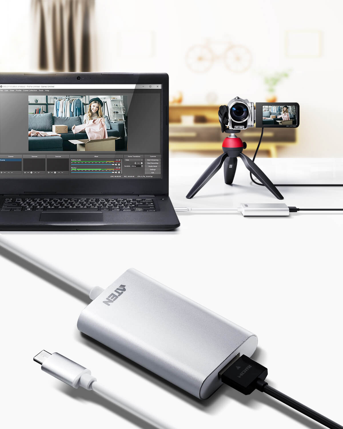 CAMLIVE™ Acquisizione Video UVC da HDMI a USB-C™, UC3020 ATEN