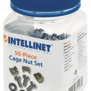 Kit Set 50 Viti 50 Dadi e 50 Rondelle per Montaggio Rack Silver INTELLINET