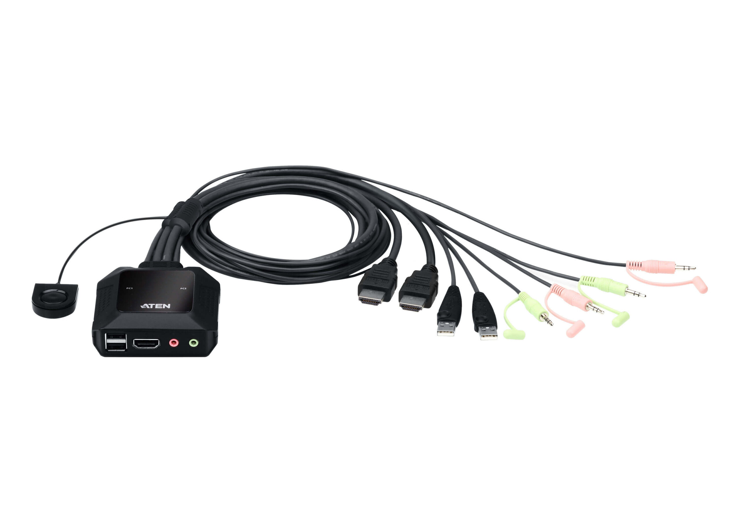 Switch KVM USB 4K HDMI a 2 porte con Selettore Porta Remota, CS22H ATEN