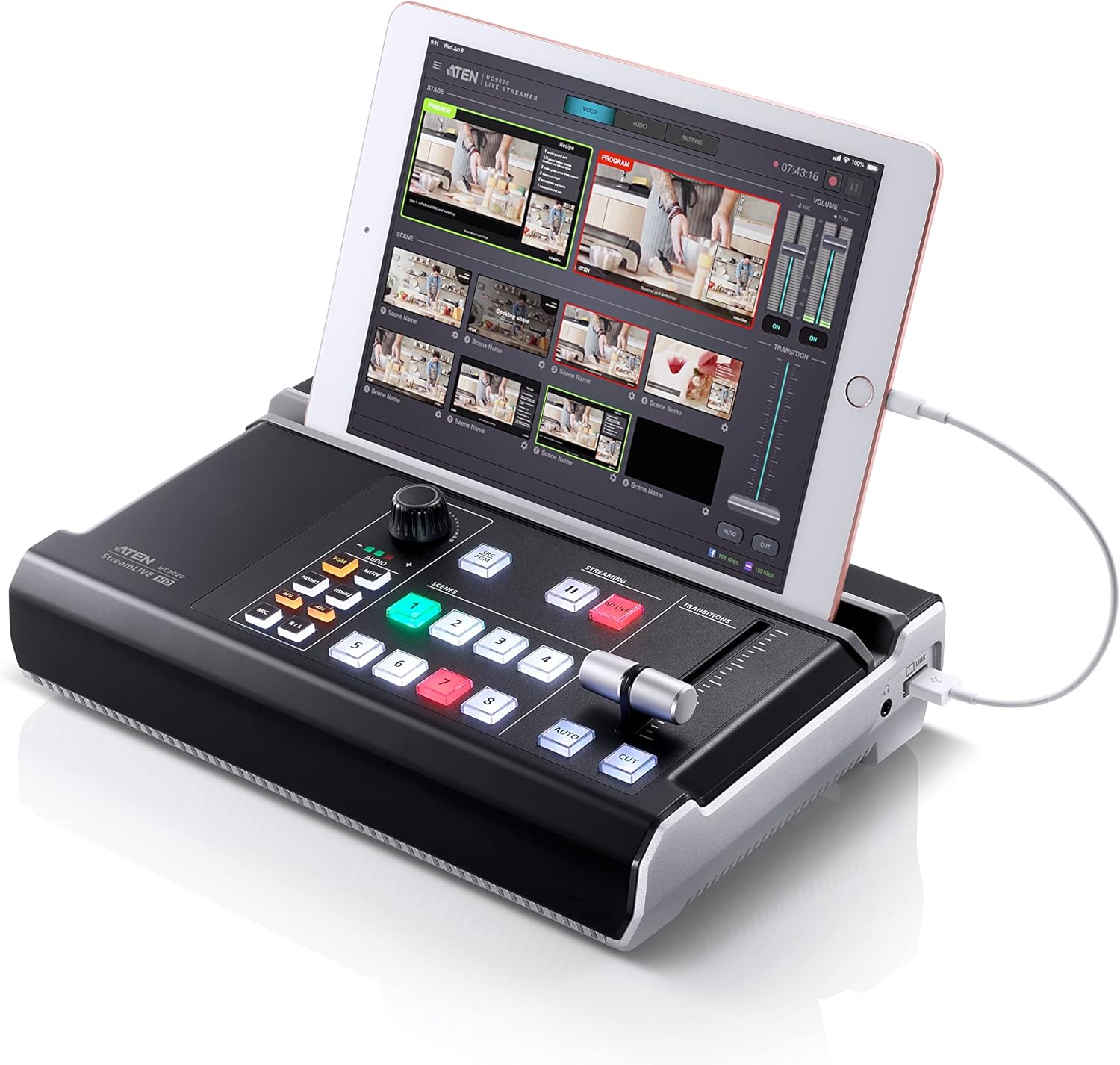 Mixer Audio/Video multicanale All-in-one per StreamLive™ HD su CDN e Social Network UC9020 ATEN