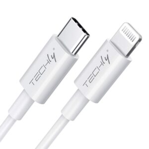 Cavo di Ricarica e Sincronizzazione USB-C&trade; compatibile con Lightning&reg; 1m Bianco TECHLY